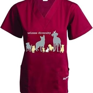 NIB NWT Dog Is Good Welcome Diversity Pet Scrub Top XL